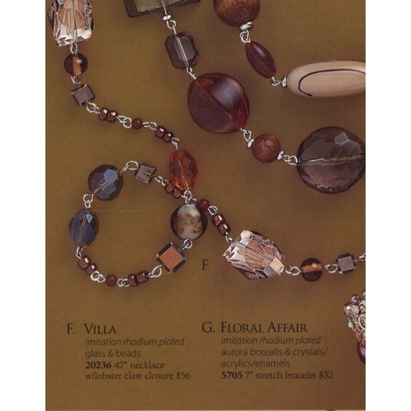 Premier Designs VILLA 42" Imitation rhodium plated glass beads. Like New. #062 - Picture 6 of 6